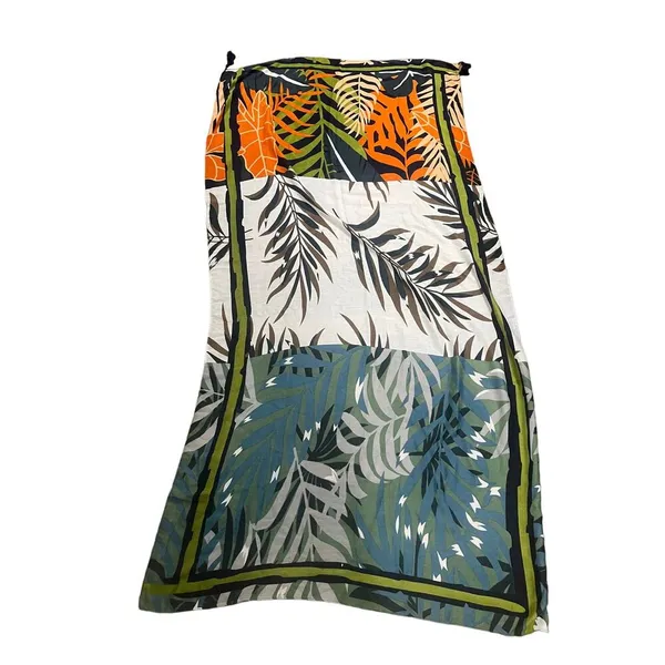 Cupshe Women's Palm Print Colorful Tropical Sarong Swim Cover OS. NEW - Image 3