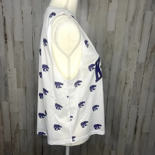 NWT NCAA Kansas State Wildcats Women's Small White Mesh All Over Print‎ Tank Top - Image 2