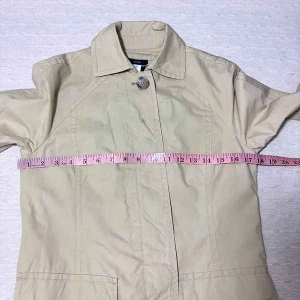 J.Crew‎ 100% cotton tan trench coat with hidden buttons down front Size XS - Image 5