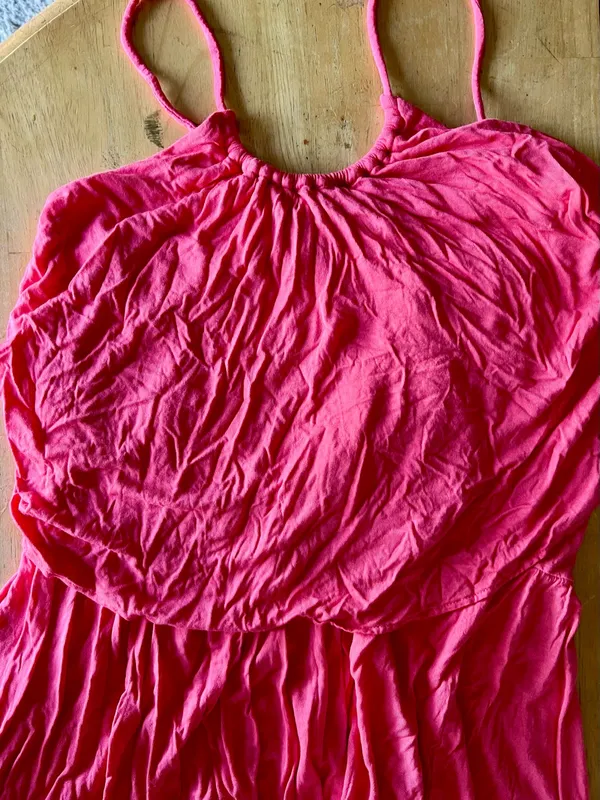 H&M Hot Pink Ruffle A-Line Maxi Dress - Image 2