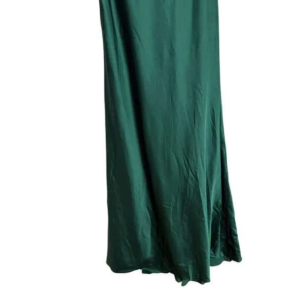 Mac Duggal Emerald Green Long One Shoulder Satin Formal Prom Gown Size 0 - Image 7