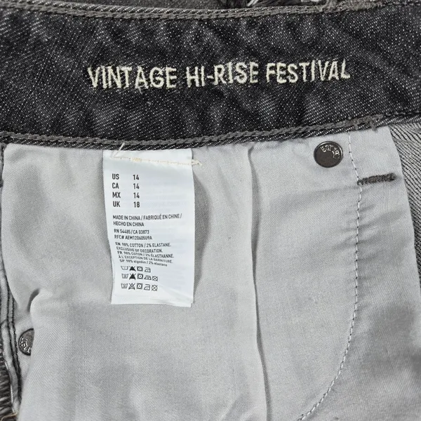American Eagle‎ Vintage Hi-Rise Festival Shorts Grey Studded Denim Size 14 NWT - Image 7