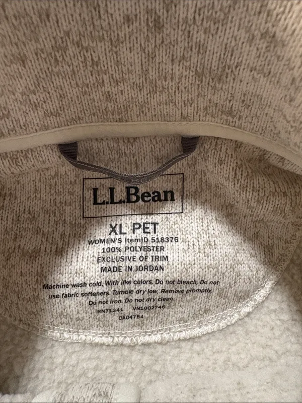 L.L. Bean women's size XL petite Cream Fleece Full-Zip Vest gorp pata - Image 5