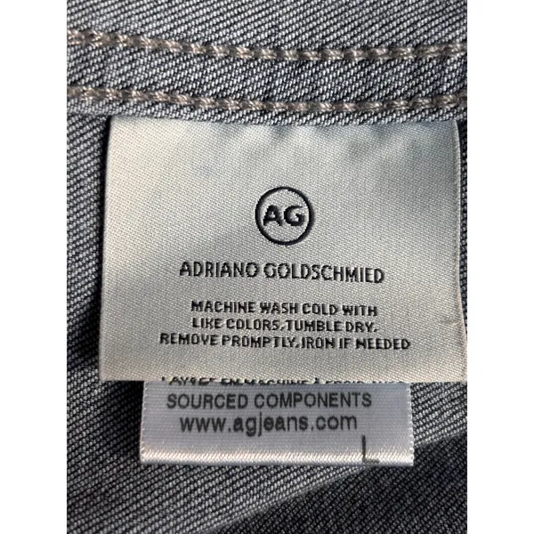 AG Adriano Goldschmied Denim Jacket Blue Fitted Stretch Size Large‎ Elevated - Image 6