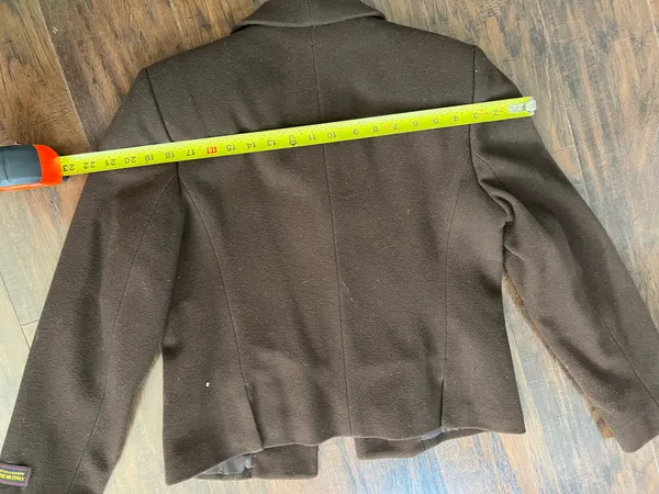 Harvé Bernard Vintage Wool Brown Blazer - Image 16