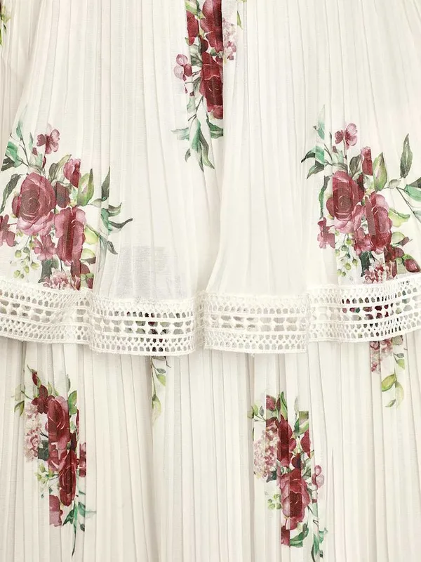Lulus Thriving Romance White Floral Print Tiered Midi Dress $92 XS Coquette Chic - Image 10