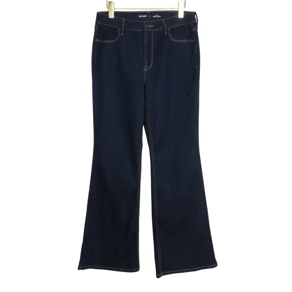Old Navy High Rise Wow Flare Jeans Dark Wash High Waist Jeans Flared Size 8 - Image 4