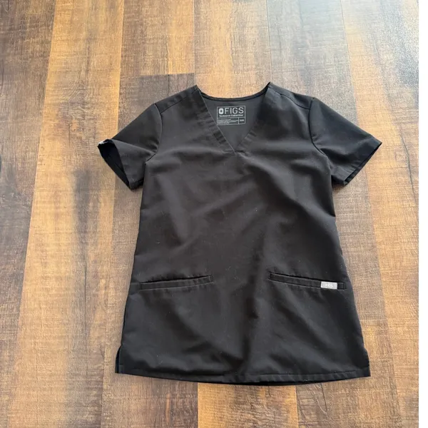 FIGS Casma Three Pocket Scrub Top Black Gray Size XXS - Image 5