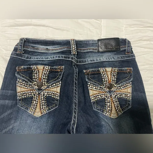 GRACE IN LA Bootcut Blue Jeans - Image 3