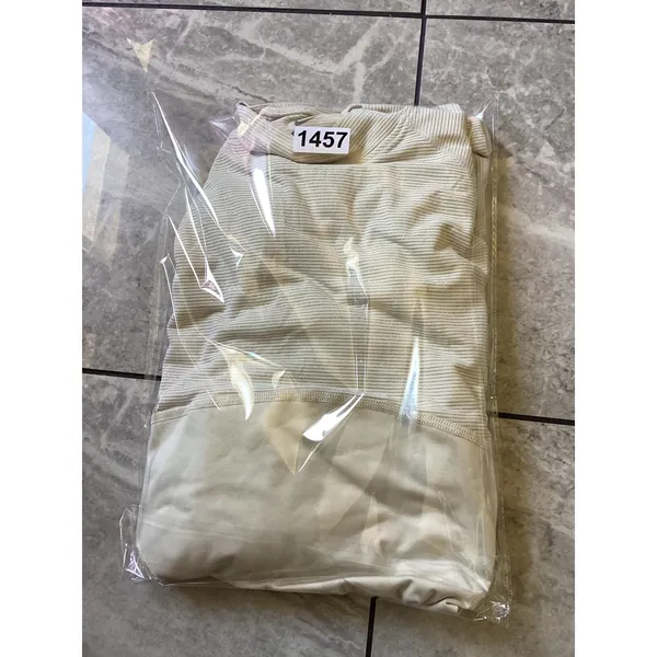 Nike Dri-FIT Womens XXL Cream Mock Neck Long Sleeve Training Top Striped Panel - Image 7