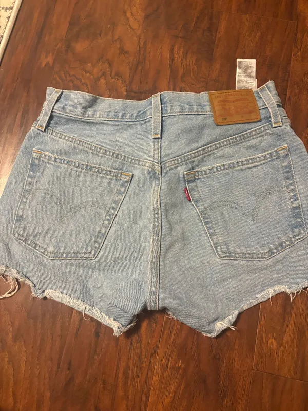 Levi’s 501 Denim Shorts High-Rise Distressed - Image 2