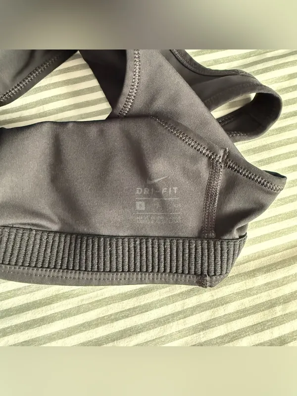 Nike Black Racerback Sports Bra with White Swoosh - Image 2