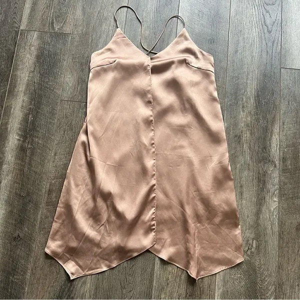 NWT Urban Outfitters Satin Tie Back Slip Dress Bronze Size Small - Image 7