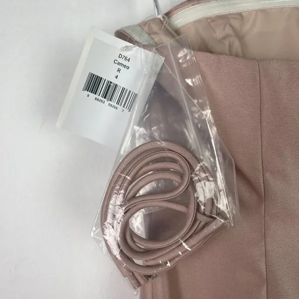 NWT Alfred Sung Strapless Satin A-Line Gown in Cameo Dress D764 Size 4 NEW - Image 6