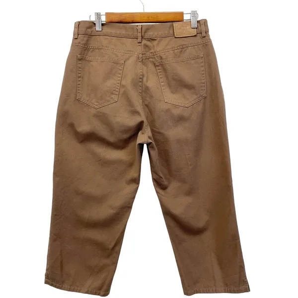 LAUREN Ralph Lauren Womens 10 Capri‎ Pants Medium Brown 100% Cotton Chino - Image 2