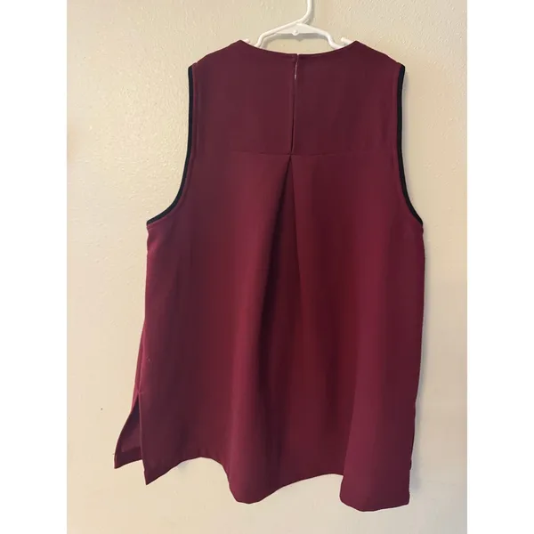 Madewell women's canal crepe tank top maroon size large - Image 3