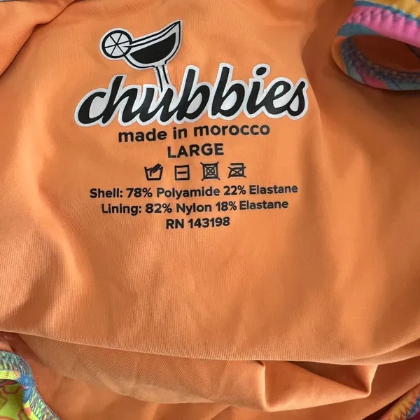 Chubbies Pineapple Tropical One Piece Swimsuit Bright Retro Large - Image 6