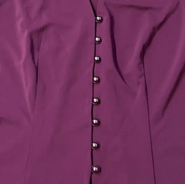 Women’s Purple Medium Talbots Button Front Tank Top Blouse Shirt - Image 2