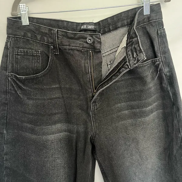 Blue Savvy Barrel Womens Jeans Sz 11/30 Y2K Indie Black High Rise Mom Skater - Image 4