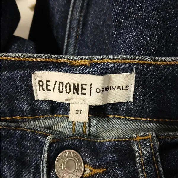 RE/DONE Womens Jeans Size 27 High Rise Preppy Button Fly Slim Fit Denim - Image 5