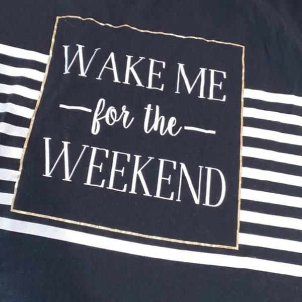 CATO black T-shirt Wake me for the weekend size 26/28W - Image 5
