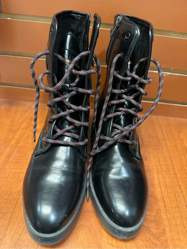 Sam & Libby Black Lace-Up Combat Ankle Boots Size 8 - Image 3