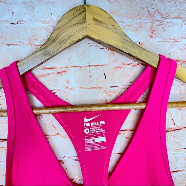 Nike | Hot Pink “Just Do It” dry fit racer back tank athletic fit - Image 3