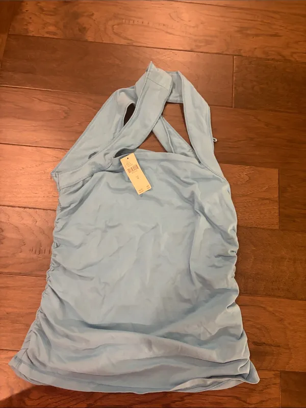 New With Tags Anthropologie Pilcro Ruched Halter tube Top Sz M - Image 5