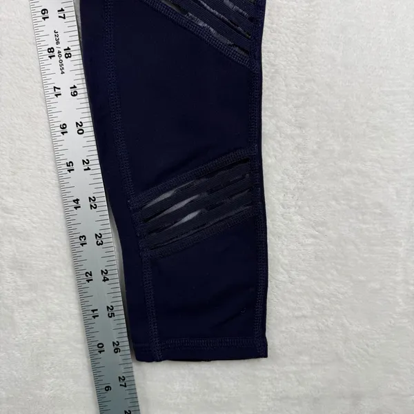 Alo‎ Yoga Womens Navy Blue Moto Mesh High Rise Full Length Leggings Size XS - Image 5