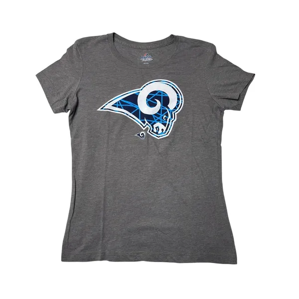 Majestic Los Angeles Rams T Shirt Women’s M Gray NFL Football Graphic Flawed - Image 4