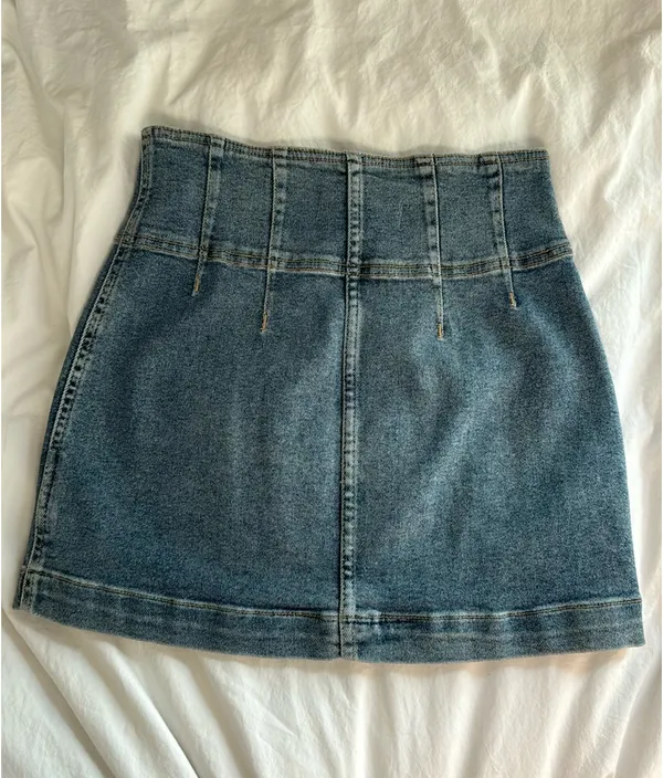 Free People Denim Mini Skirt - Image 2