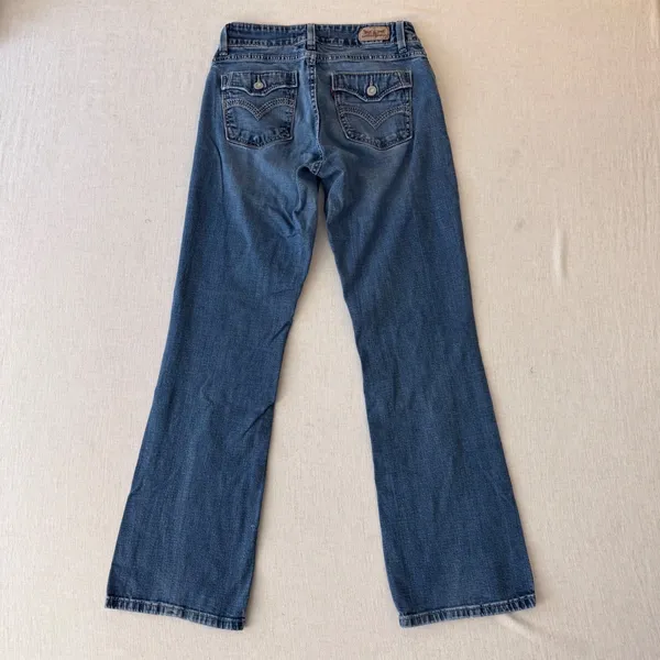 Levi's 529 Curvy Bootcut Jeans Womens 6M Blue Y2K‎ Flap Pocket Flare - Image 7