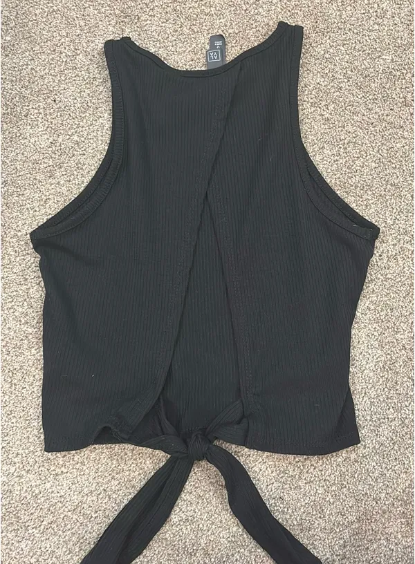 Black tie back tank top - Image 4