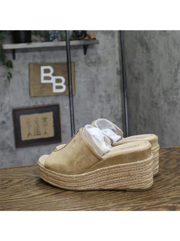 NWT Lifestride Platform Wedge Sandal Slip-On Biscotti Beige Brown 7.5M - Image 9
