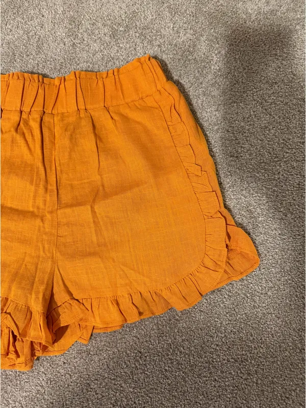 New In Orange Ruffle Shorts - Image 3
