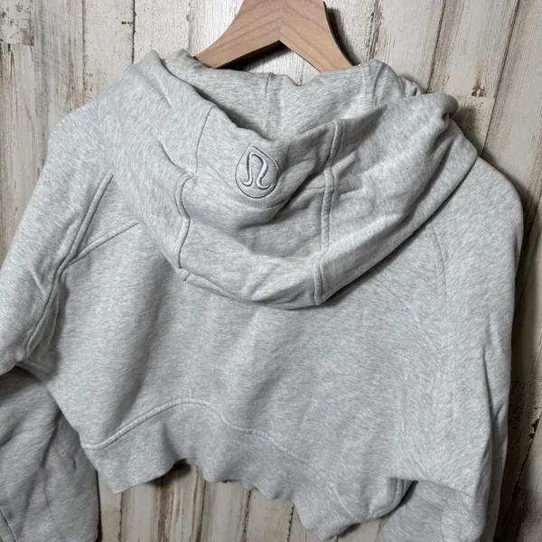Lululemon Gray Full Zip Scuba Cropped Hoodie Womens Size 10 - Image 7