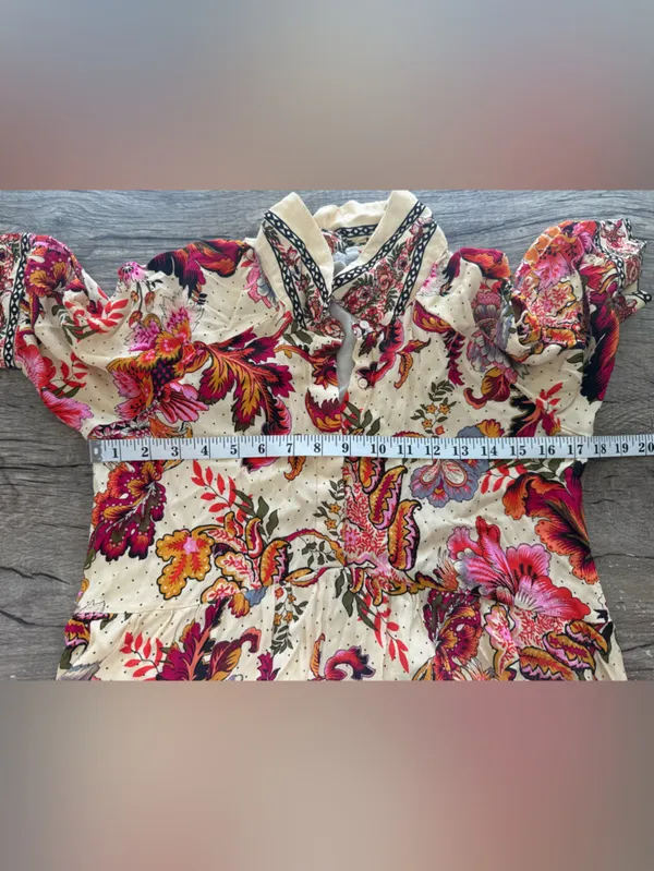 A‎ love a paisley print cream midi dress size medium - Image 5