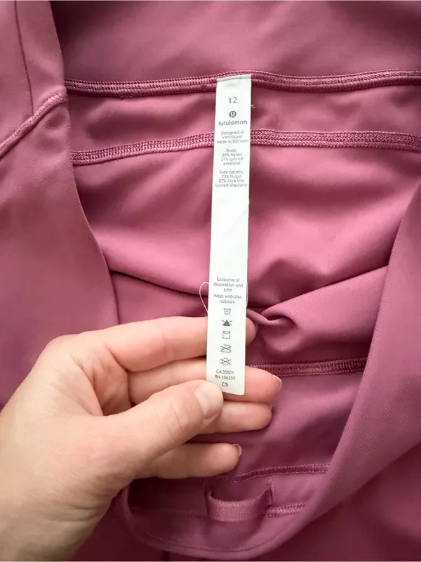 Lululemon Ready To Race Moss Rose Pink 21” Crop Leggings Size 12 - Image 6