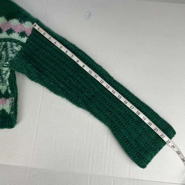 Free People Green and Pink Patterned Sweater - Image 10