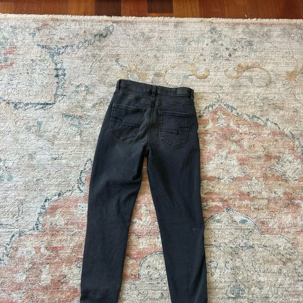American Eagle Outfitters Black Skinny Jeans with Distressed Knee - Image 3