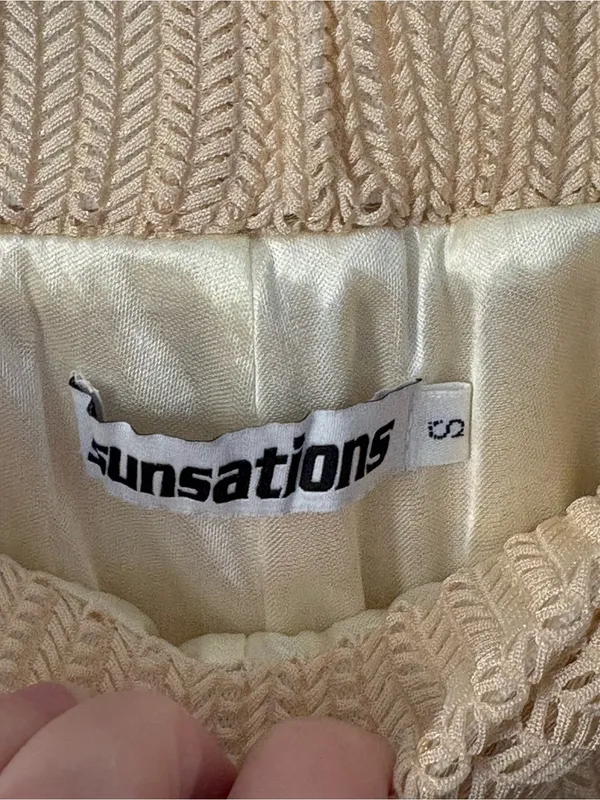 Wide-Leg Knit Palazzo Pants in Cream - Image 4