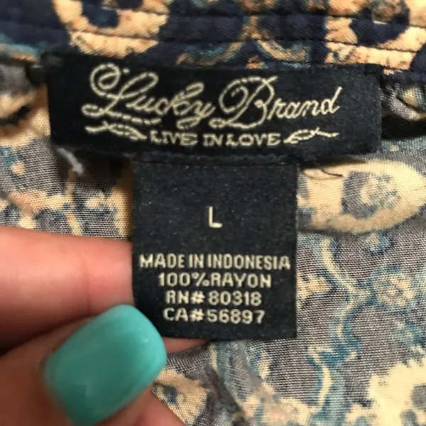 Lucky Brand Blue Floral Peasant Blouse - Image 4