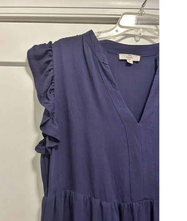 Entro Women’s Size Large Navy Blue Lagenlook Tiered Modest Tent Cottagecore Farm - Image 3