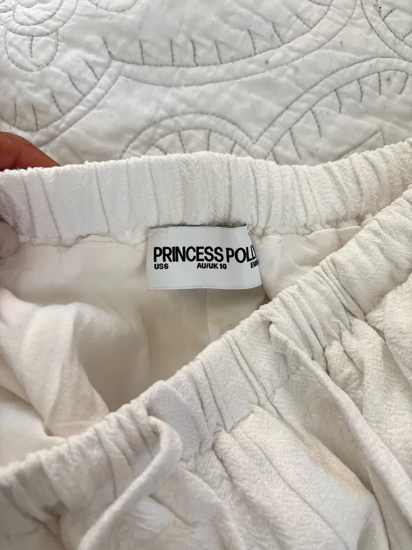 Princess Polly Linen Pants White - Image 4