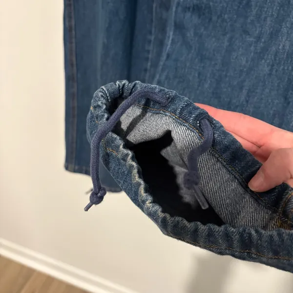 Levis 94 Baggy cotton‎ cinch Jeans Womens Blue Denim Cargo Pockets Size 23 - Image 4