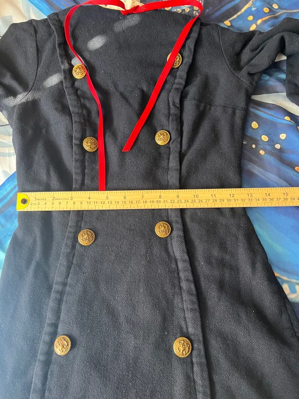 Workers Union Ladies Garment Vintage Chic Navy Double-Breasted Long Sleeve Dress size S - Image 6
