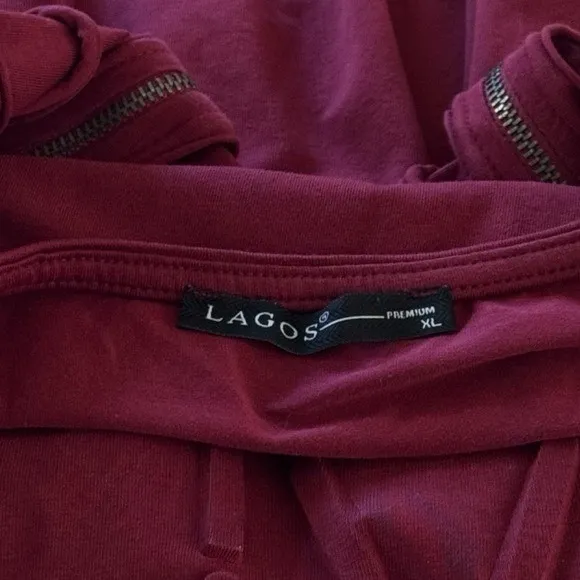 Lagos‎ Wine Red "Live Free" Three Dimensional Tee Artsy Grunge Novelty Rocker XL - Image 6