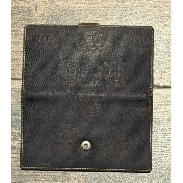 Dooney & Bourke Monogram Jacquard Leather Trim Bifold Long Wallet Brown Vintage - Image 9