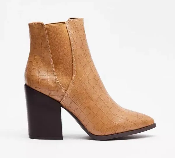 NastyGal Croc’s Not To Love Faux Leather Boots - Image 2