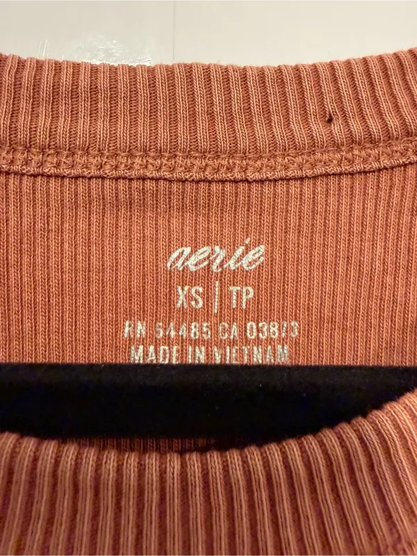 Aerie cropped Ribbed Tank Top‎ in Rust - Image 2